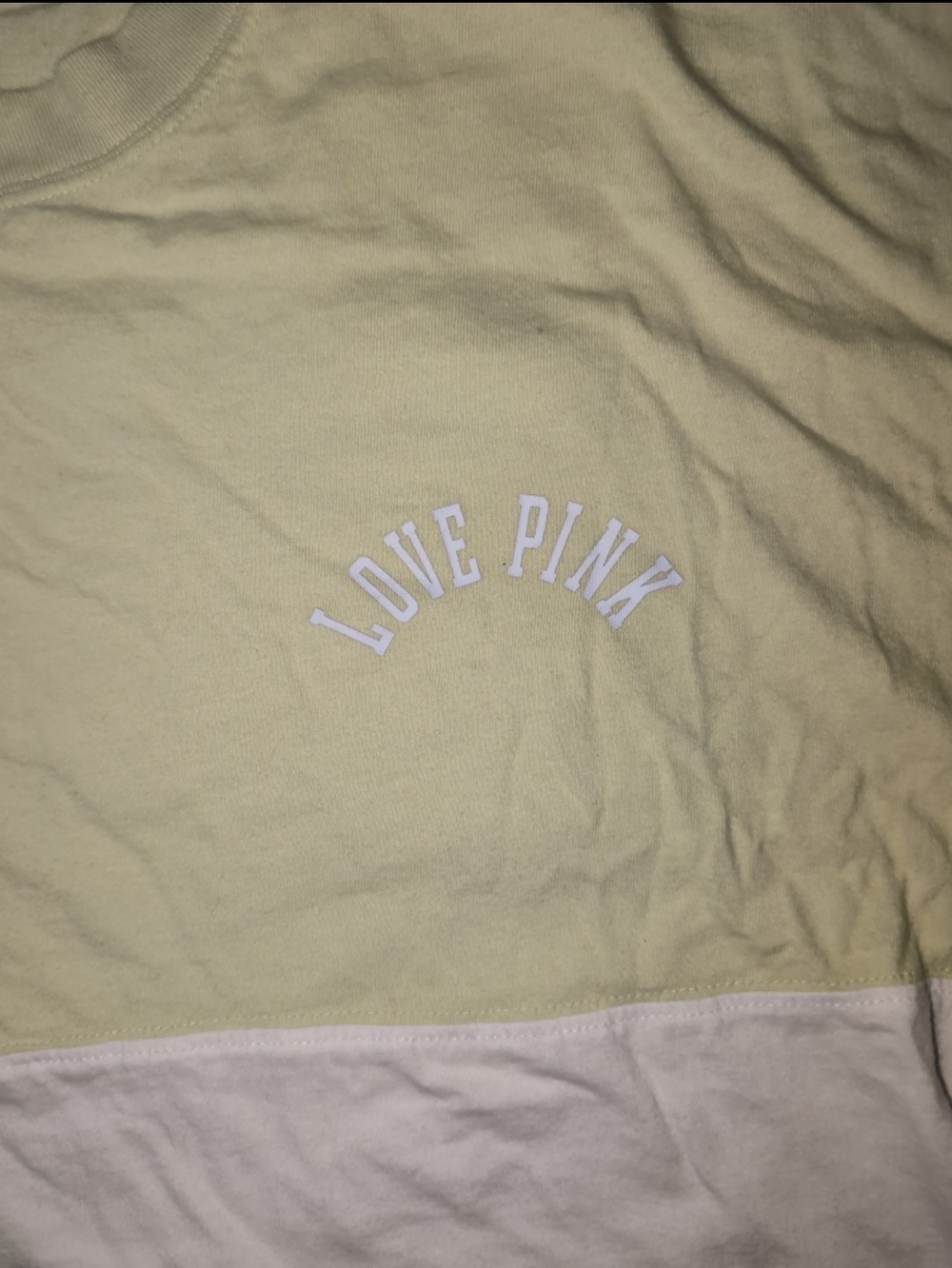 PINK Victoria's Secret Light Yellow Crewneck Tee